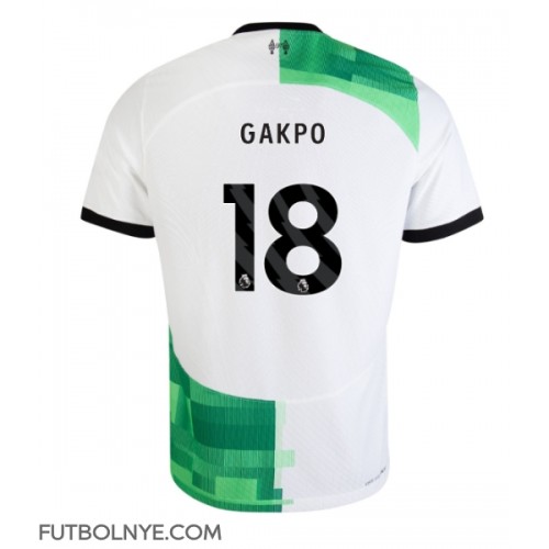 Camiseta Liverpool Cody Gakpo #18 Visitante Equipación 2023-24 manga corta